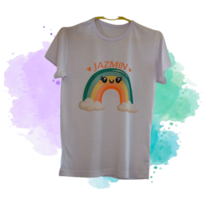 Remera Sublimada Infantil Diseño Arcoíris Personalizado
