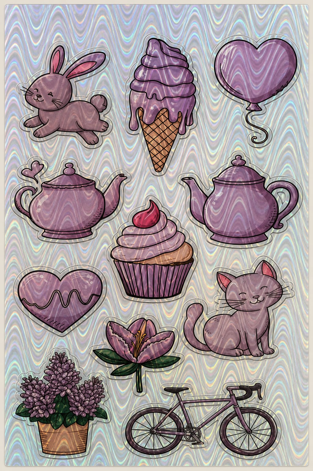 Stickers Holográficos Estilo Cute